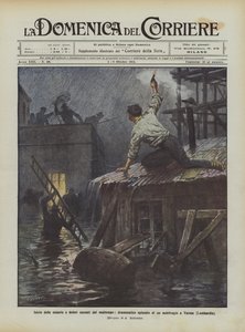 Begin van de ellende en pijn veroorzaakt door het slechte weer, dramatische episode van een wolkbreuk in Varese (Lombardije)